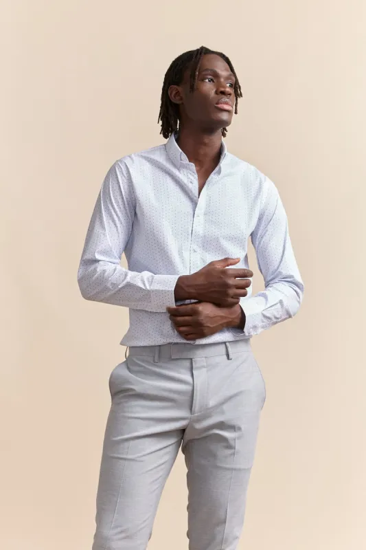 Micro pattern stretch fitted shirt sold by Tristan Style