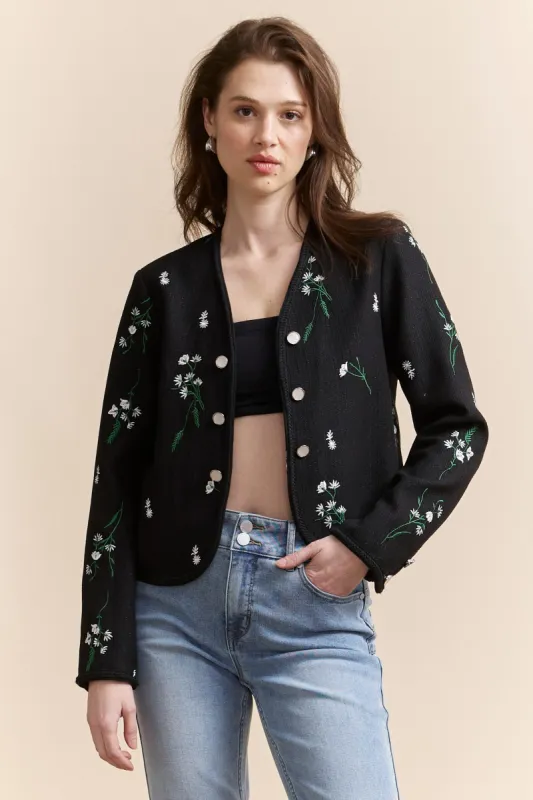 Short jacket with embroidery sold by Tristan Style