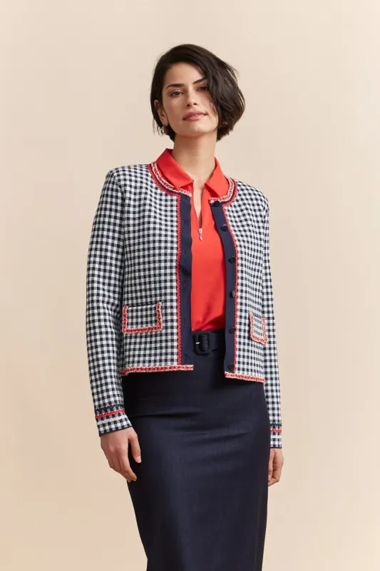 Vichy print cardigan sold by Tristan Style