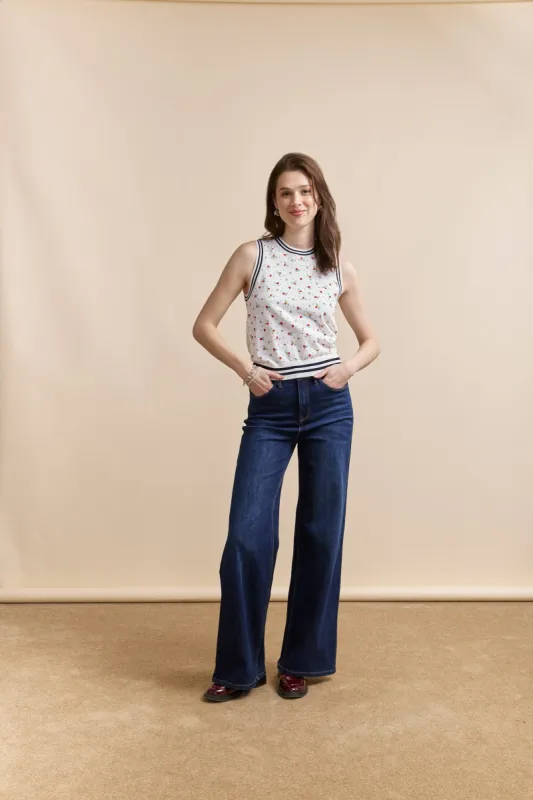 Printed sleeveless top sold by Tristan Style
