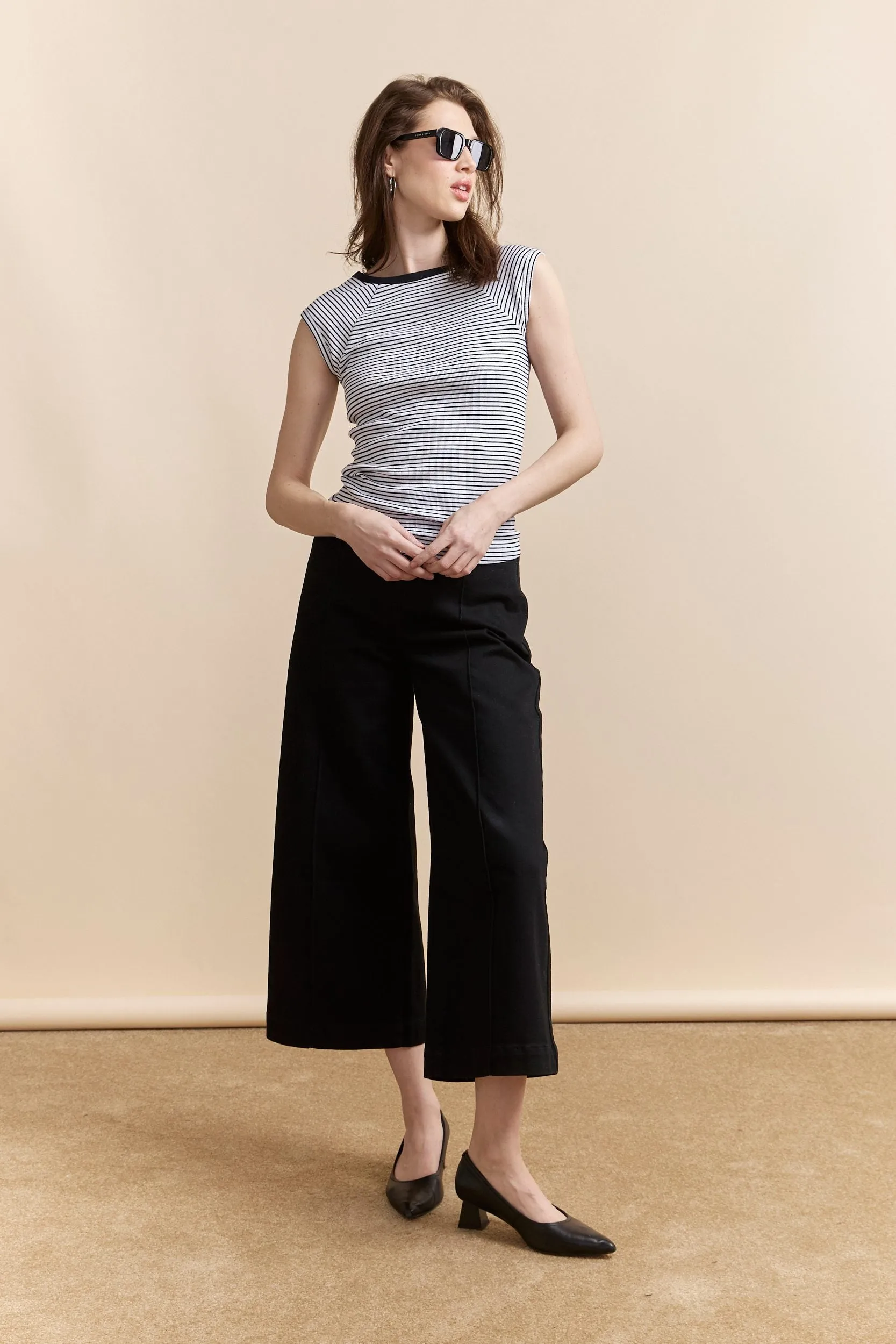 Stripped rib t-shirt sold by Tristan Style product image thumbnail 4