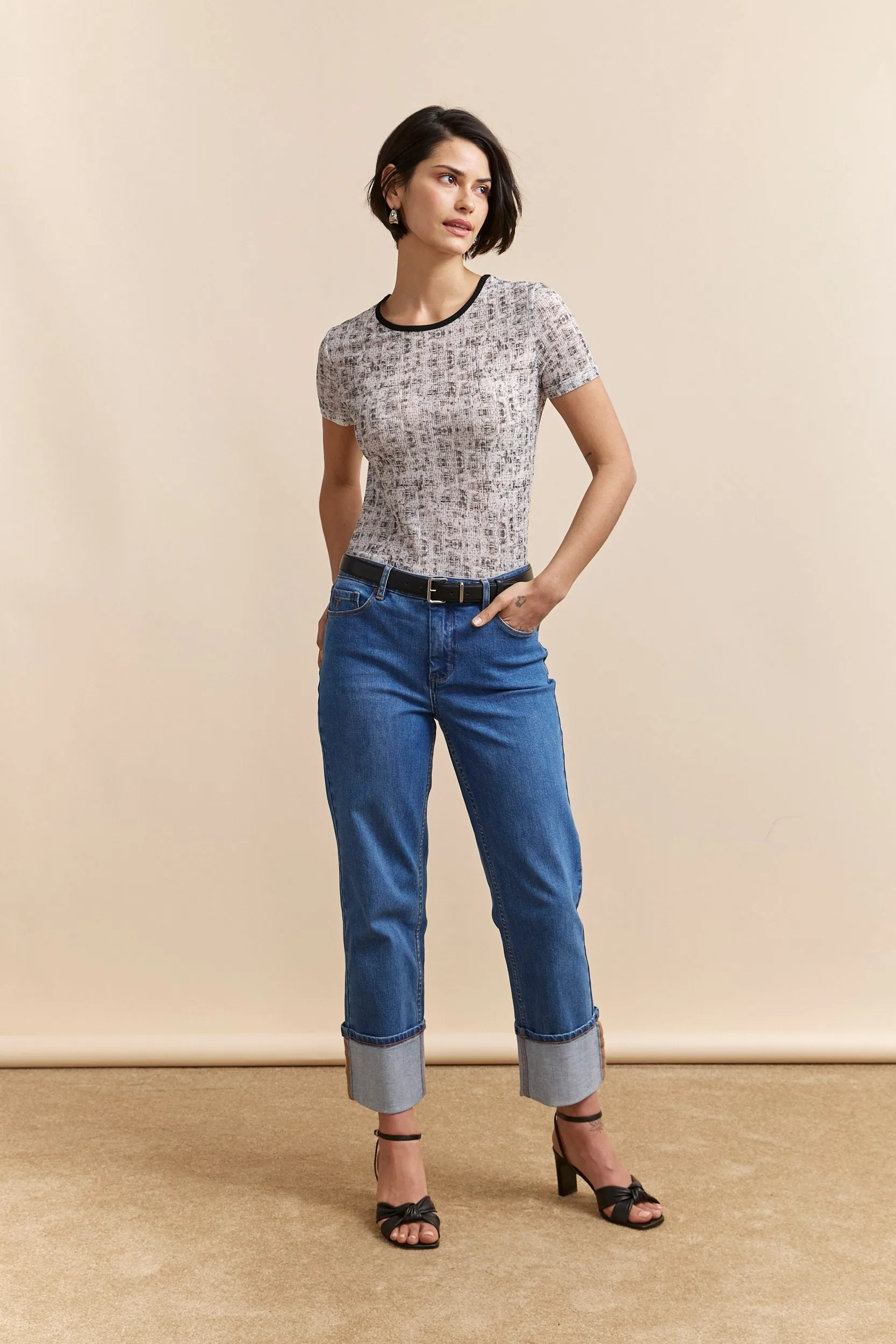 Textured T-shirt with print sold by Tristan Style product image thumbnail 4