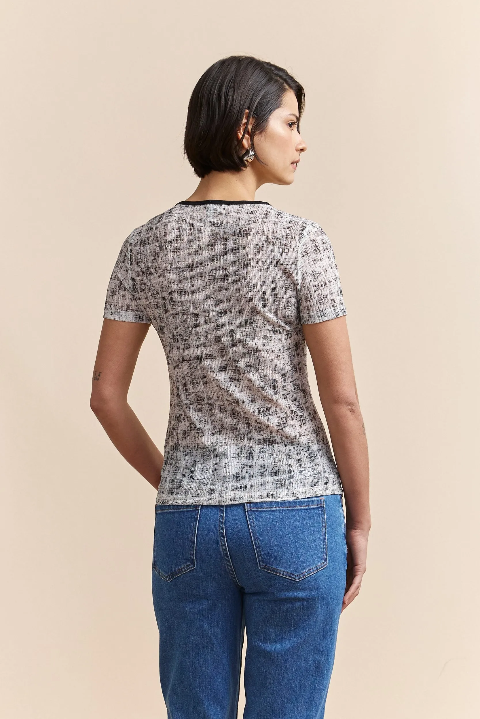 Textured T-shirt with print sold by Tristan Style product image thumbnail 2