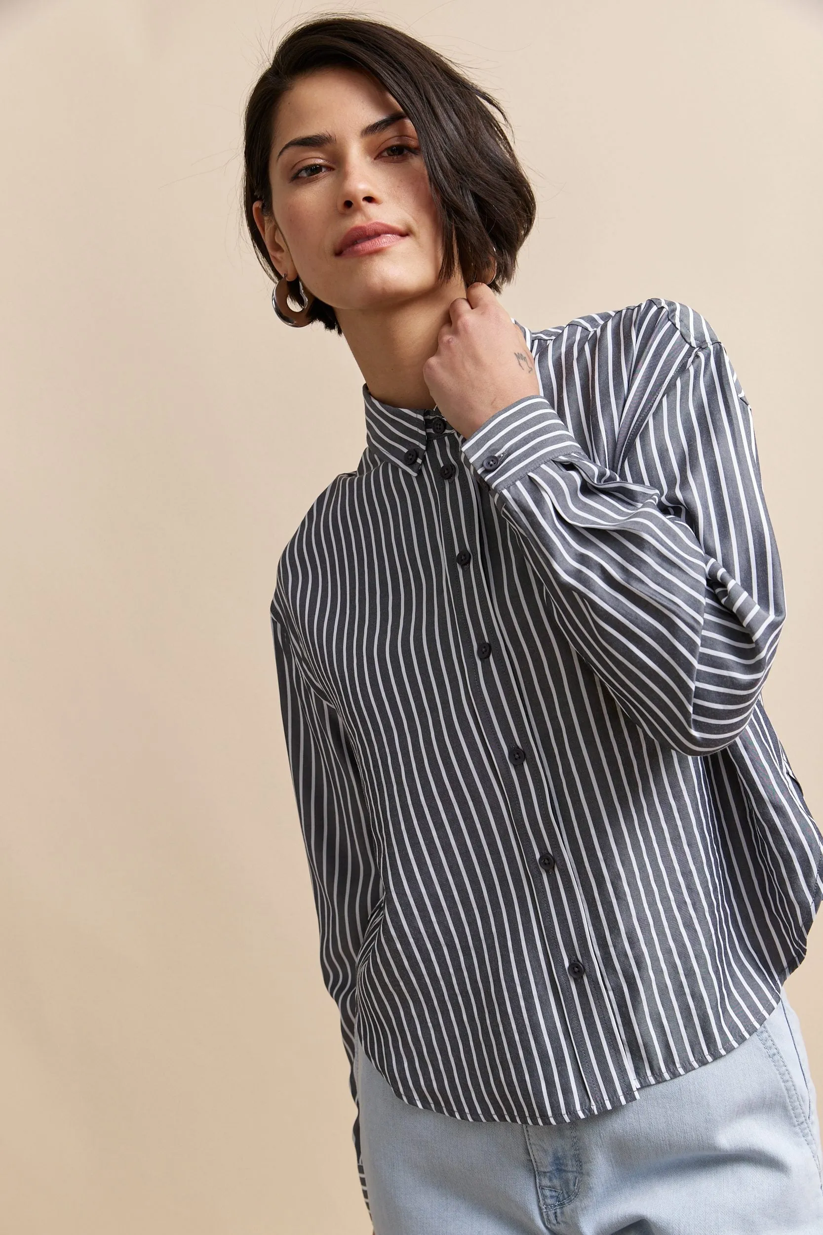 Oversized cropped shirt sold by Tristan Style product image thumbnail 3