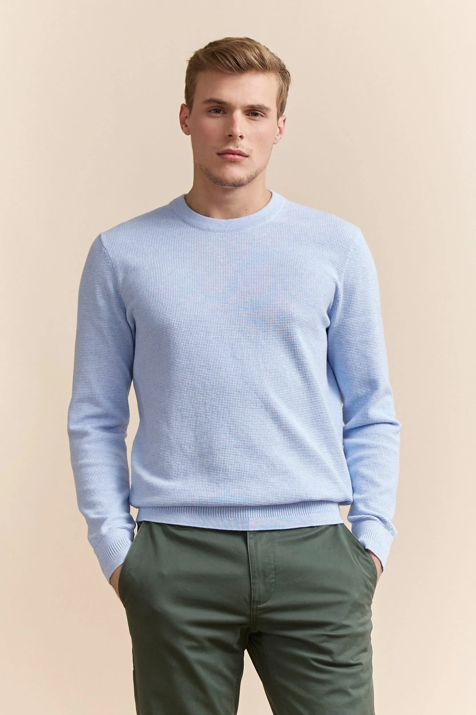 Textured crew neck sweater sold by Tristan Style product image thumbnail 2