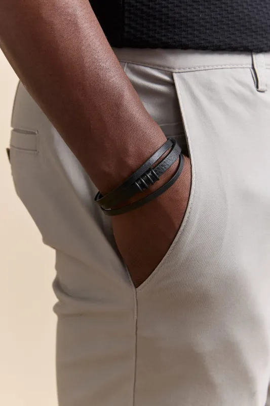 Multi-strand leather bracelet sold by Tristan Style