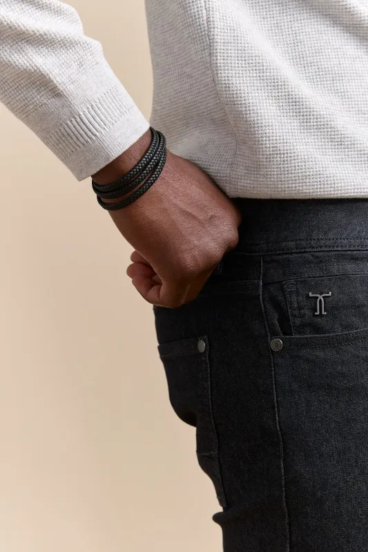 Multi-strand leather bracelet sold by Tristan Style