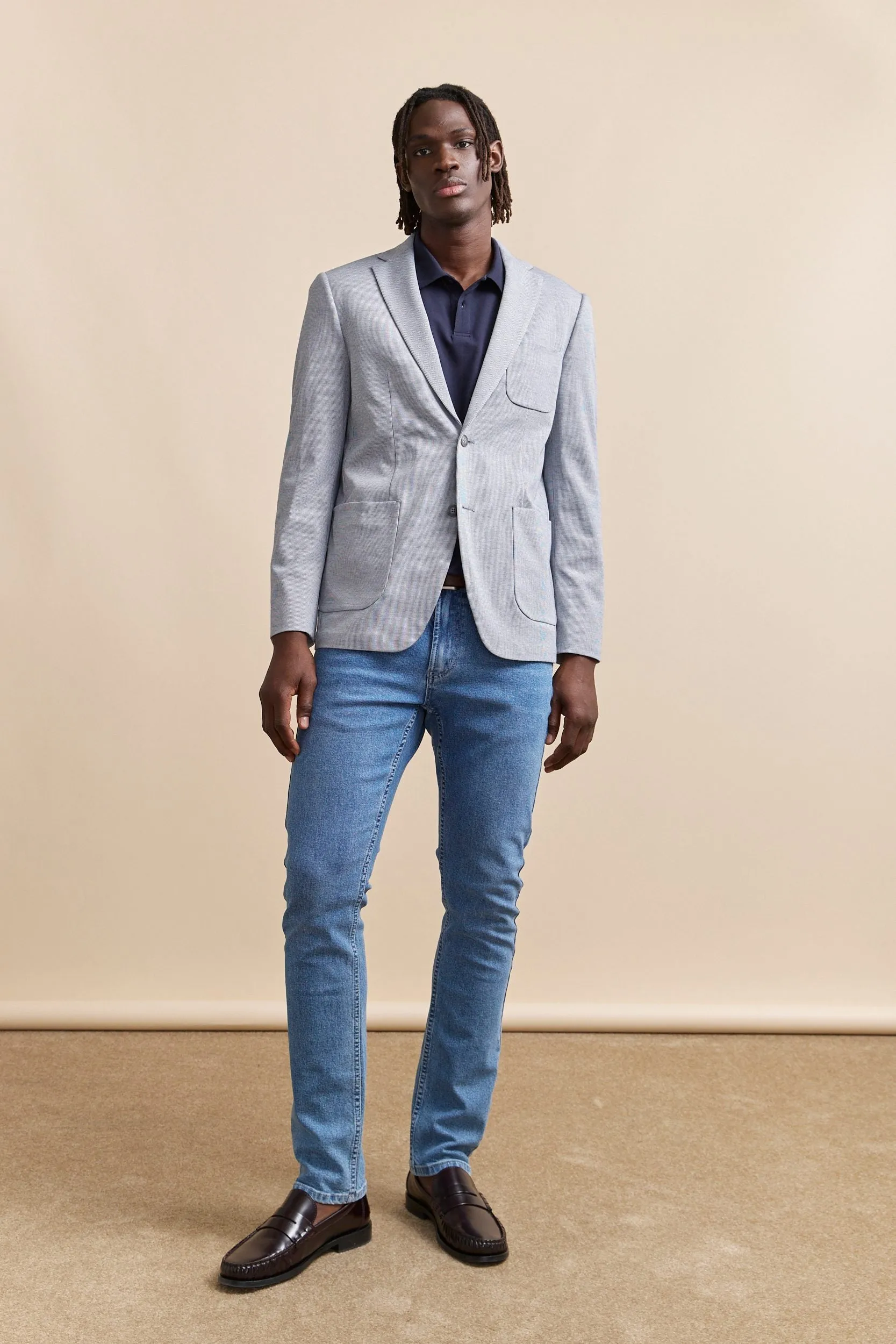 Two tone knit Fitted blazer sold by Tristan Style product image thumbnail 4