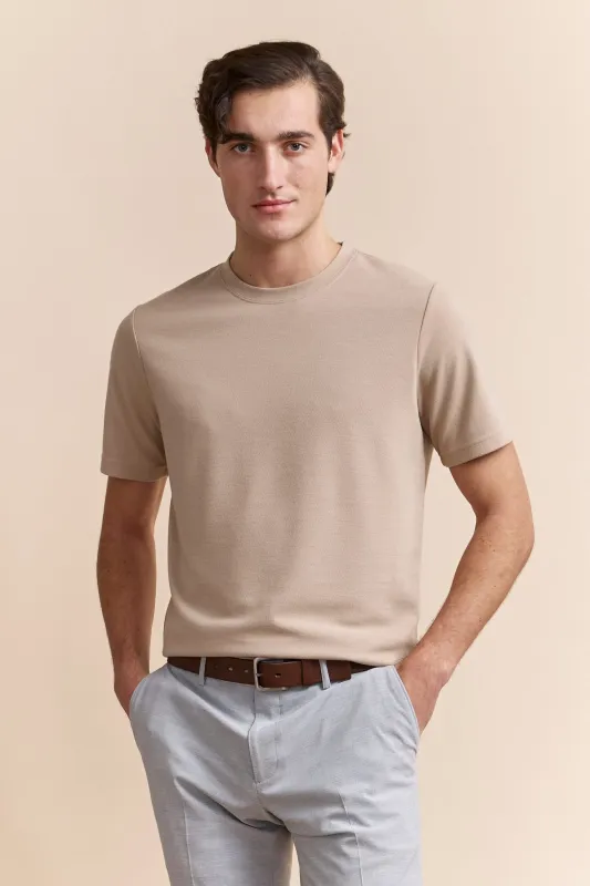 Textured crew neck t-shirt sold by Tristan Style