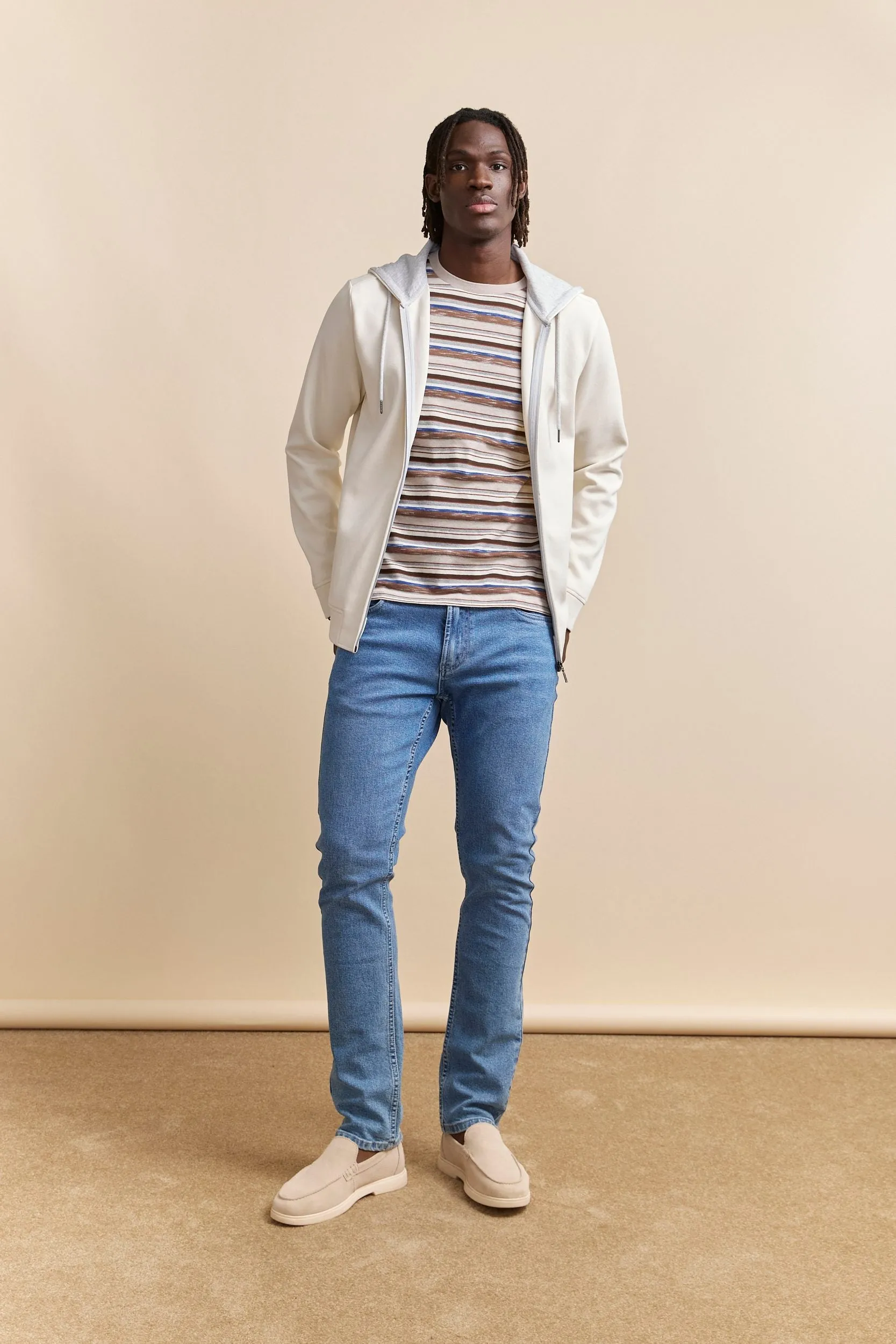 Rib collar striped t-shirt sold by Tristan Style product image thumbnail 4