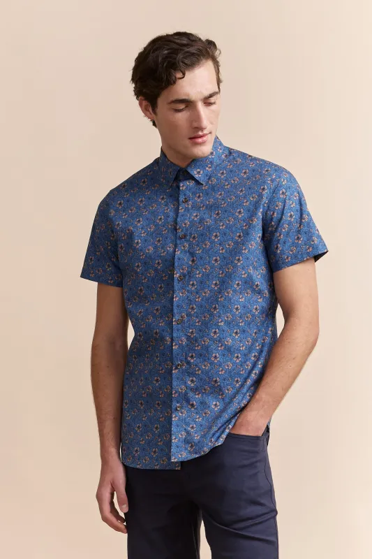 Semi-fitted floral print shirt sold by Tristan Style