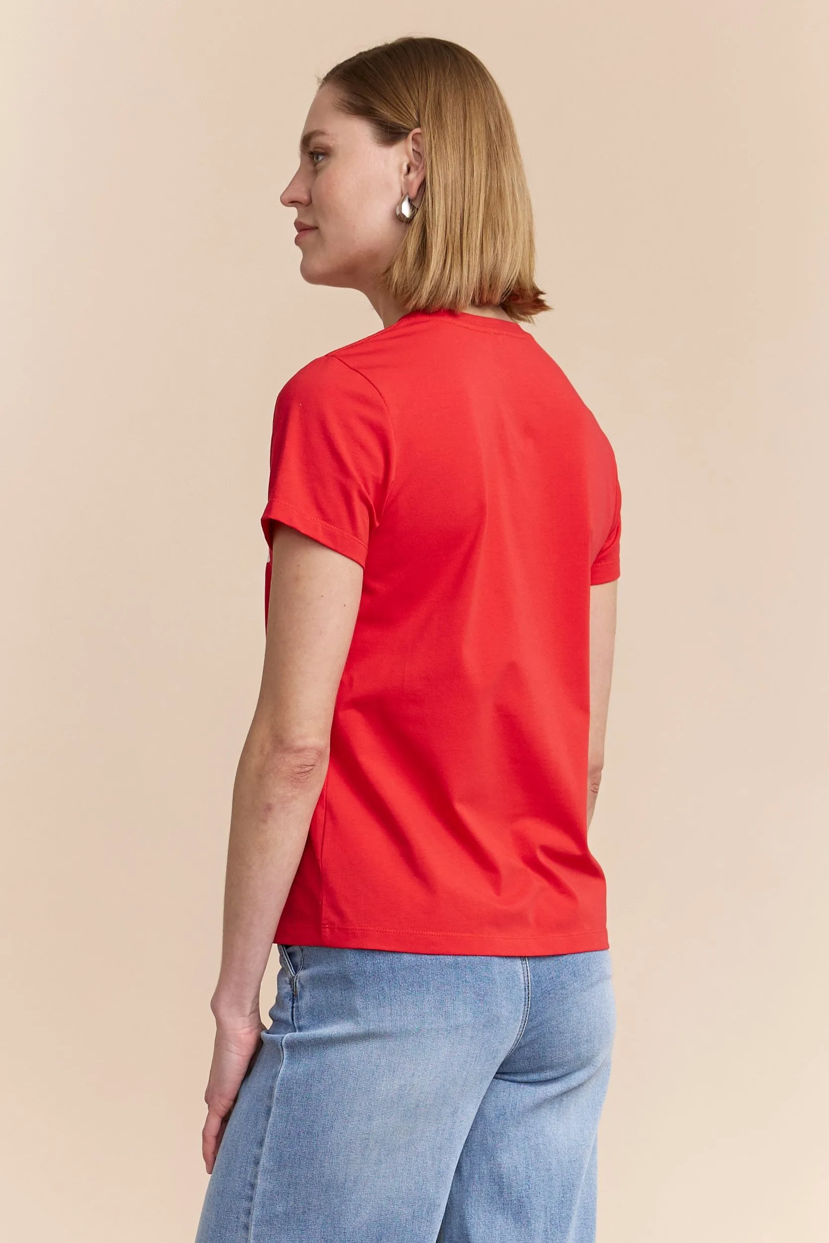 Red t-shirt with a heart sold by Tristan Style product image thumbnail 2