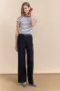 Striped ribbed t-shirt with crew neck sold by Tristan Style