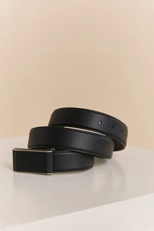 Plate buckle leather belt sold by Tristan Style