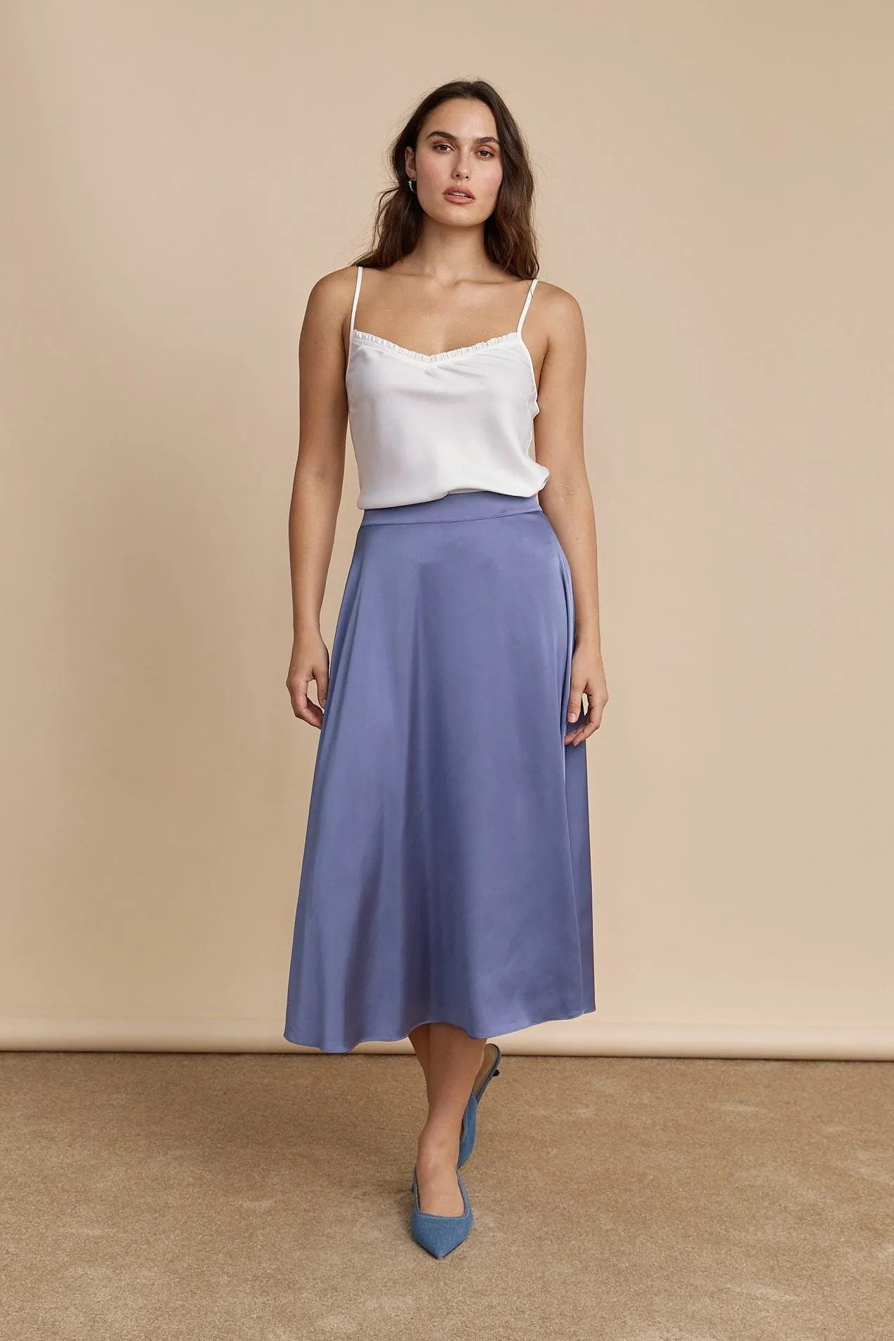 Satin skirt with elastic waist sold by Tristan Style product image thumbnail 2