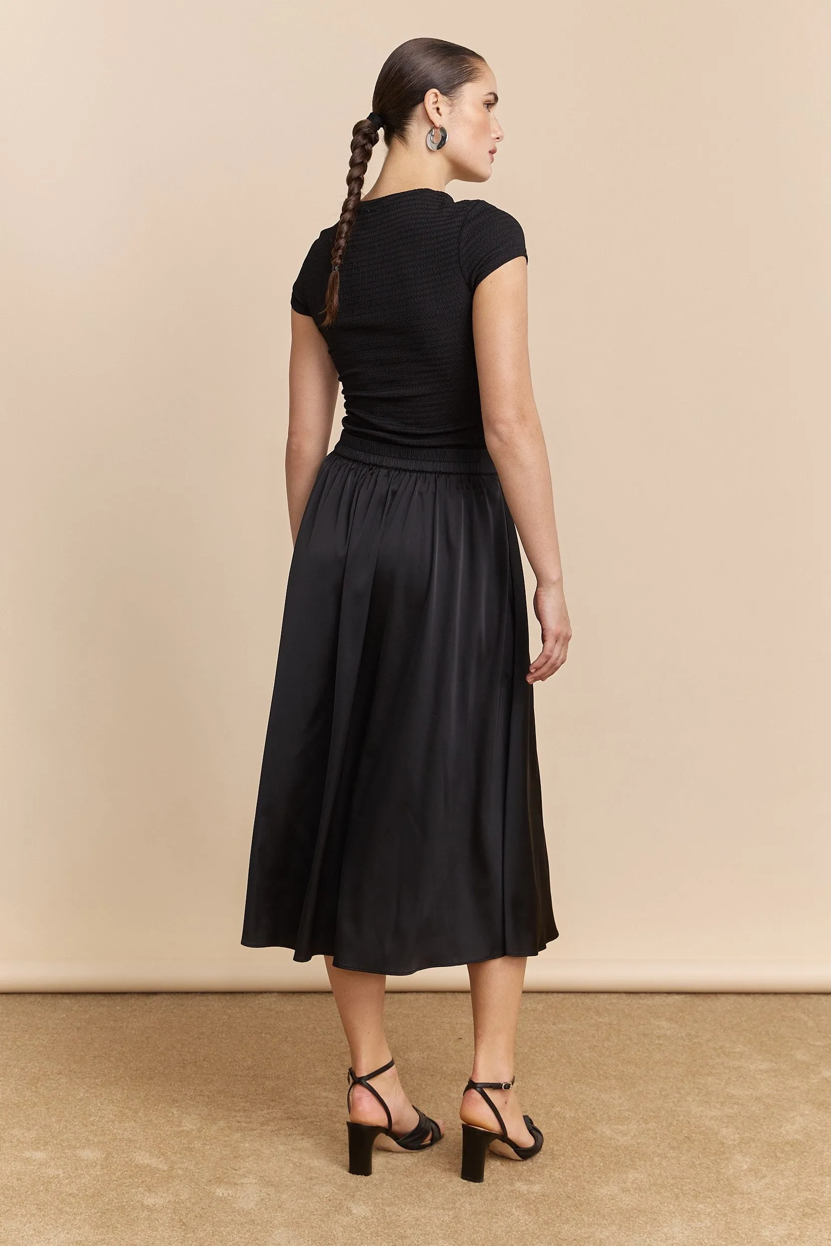 Satin skirt with elastic waist sold by Tristan Style product image thumbnail 3