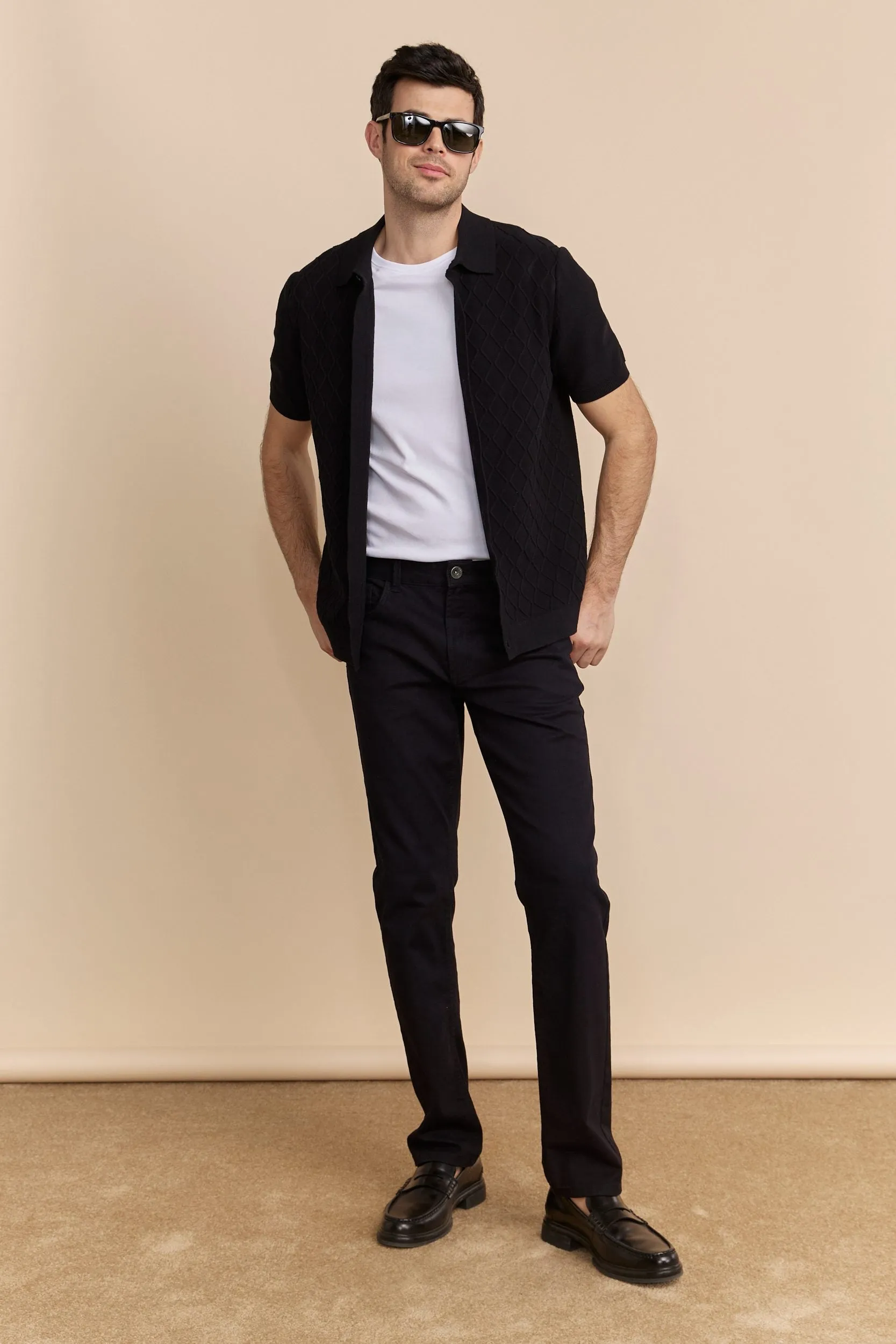 Cable knit front short sleeve cardigan sold by Tristan Style product image thumbnail 5