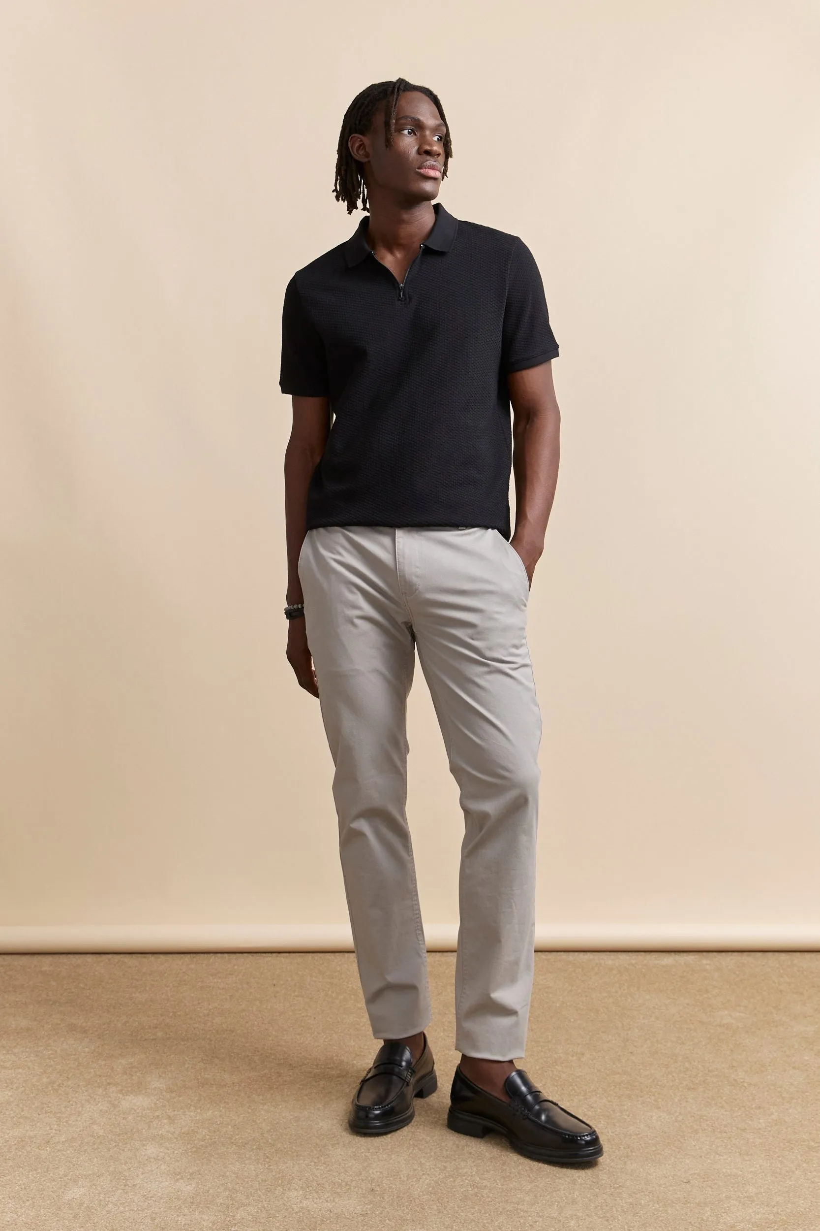 Johnny-collar jacquard polo sold by Tristan Style product image thumbnail 4