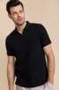 Johnny-collar jacquard polo sold by Tristan Style