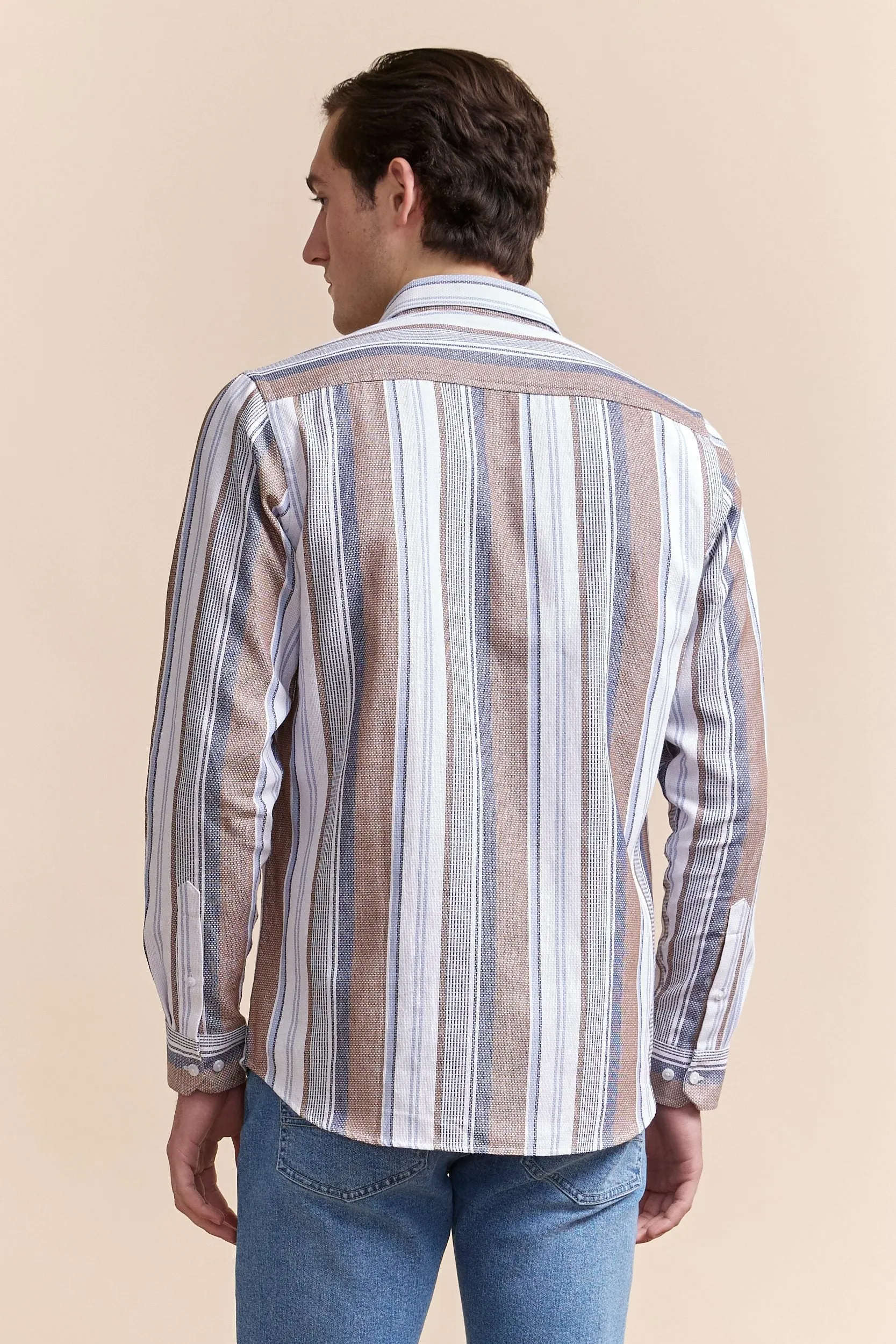 Multi tone striped shirt sold by Tristan Style product image thumbnail 2