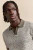 Jacquard johnny collar polo sold by Tristan Style