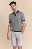 Jacquard johnny collar polo sold by Tristan Style
