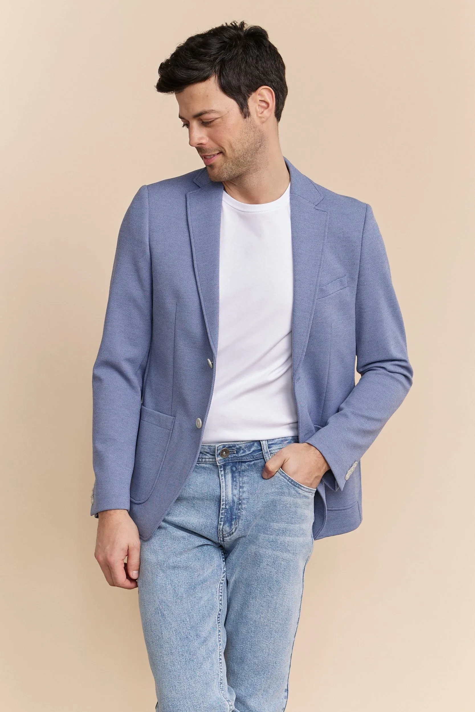 Two tone Fitted knit blazer sold by Tristan Style product image thumbnail 2