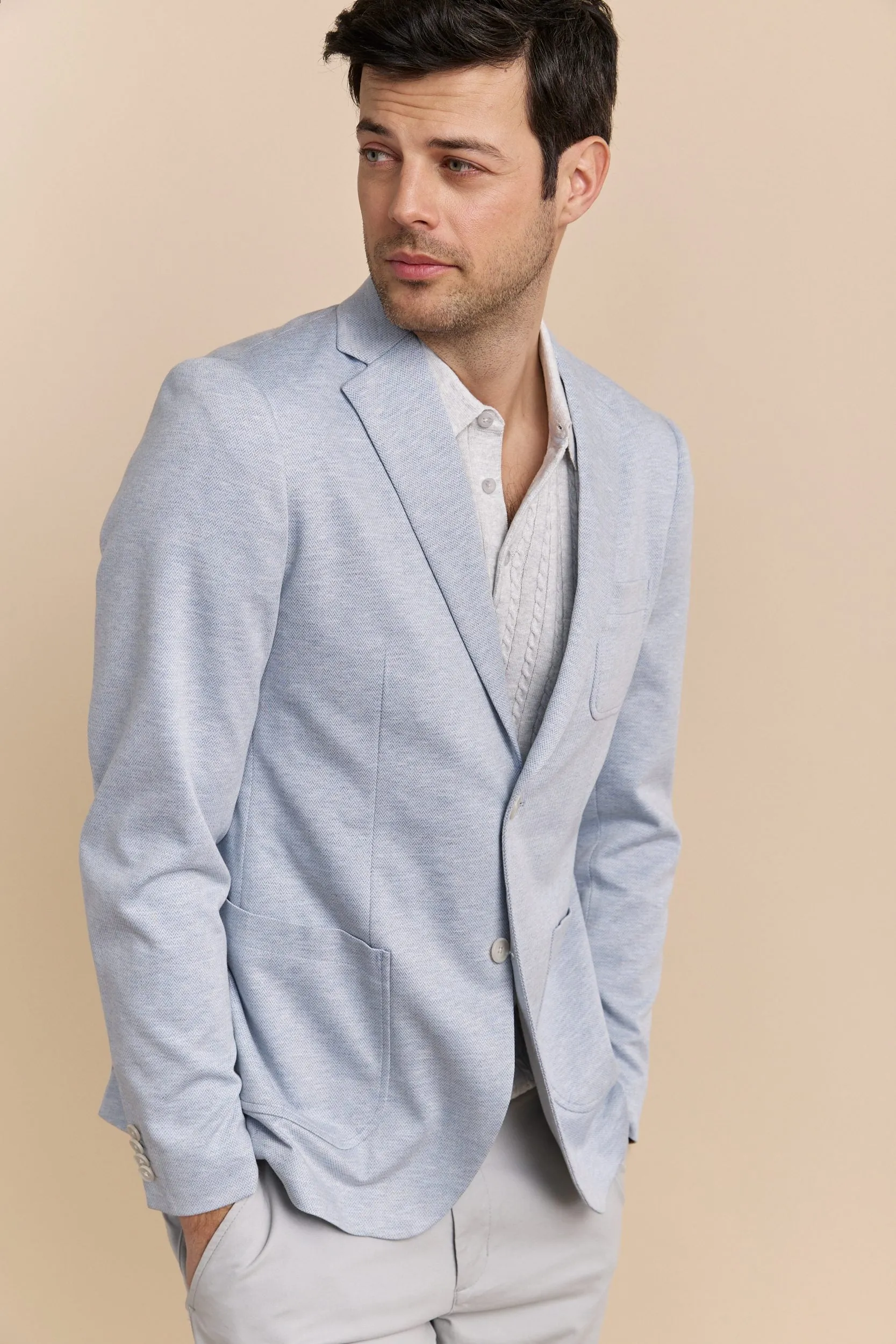 Herringbone knit blazer sold by Tristan Style product image thumbnail 3