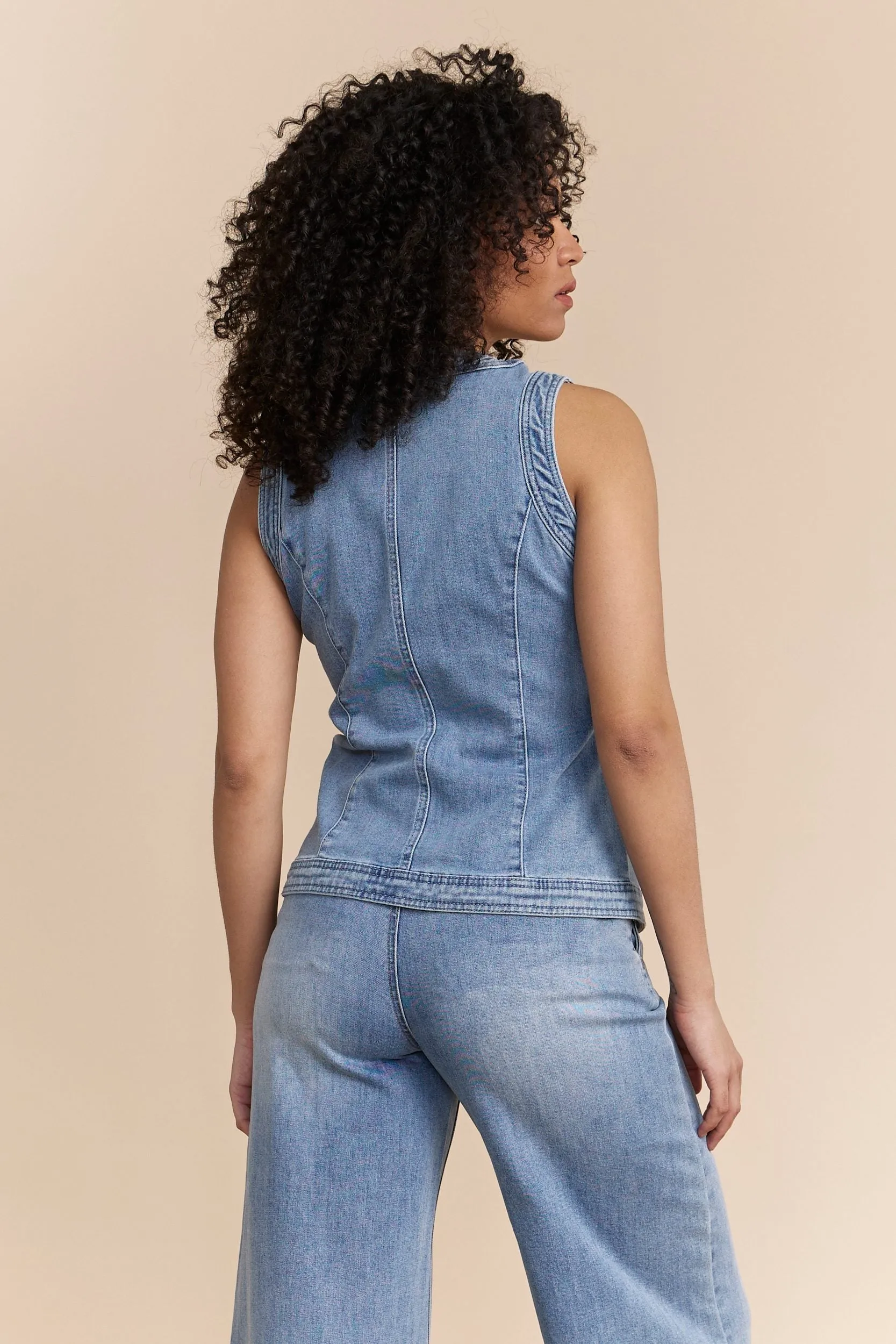 Denim vest sold by Tristan Style product image thumbnail 2