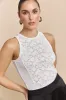 Ribbed sleeveless top with lace sold by Tristan Style
