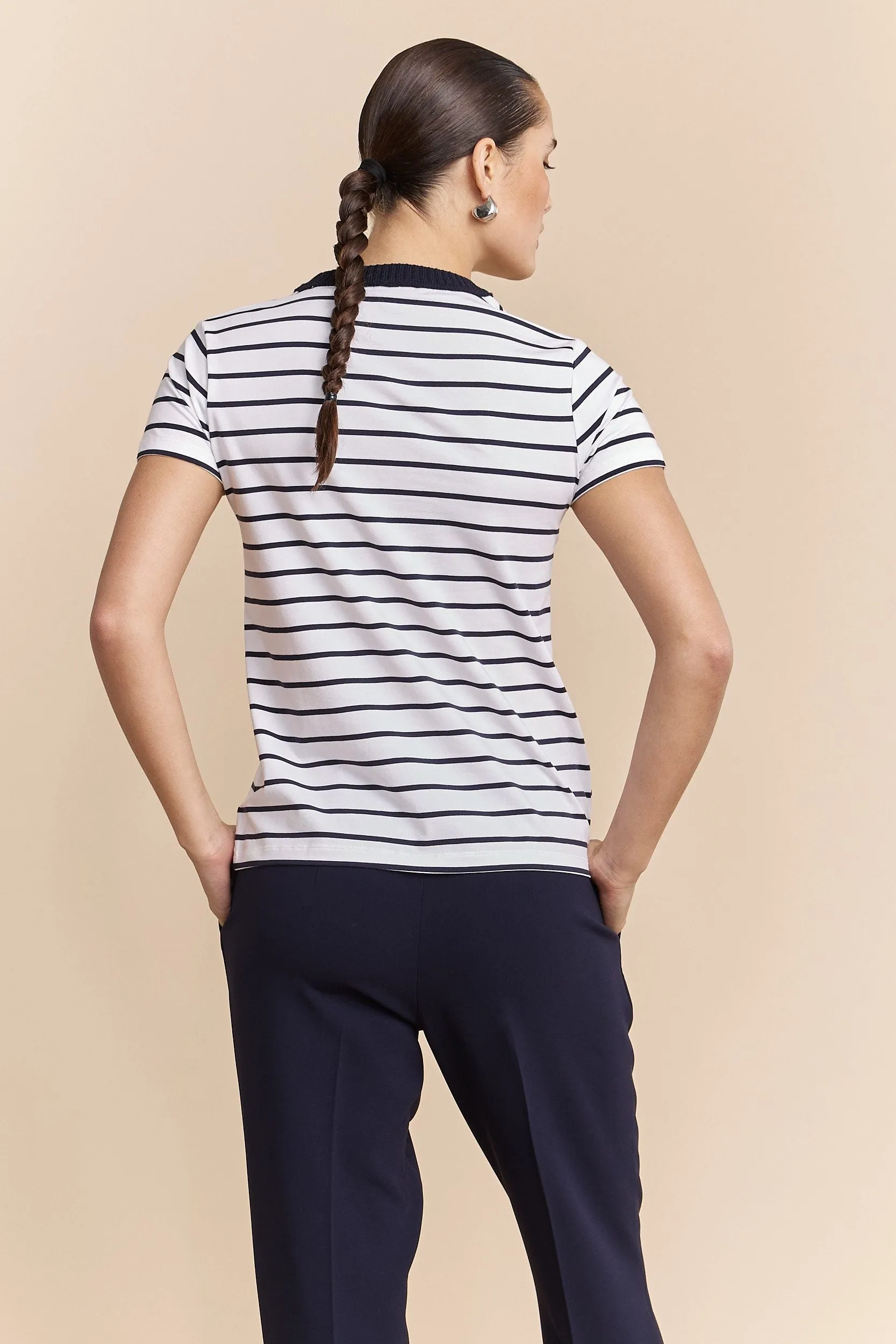 Regular fit embroided t-shirt sold by Tristan Style product image thumbnail 5