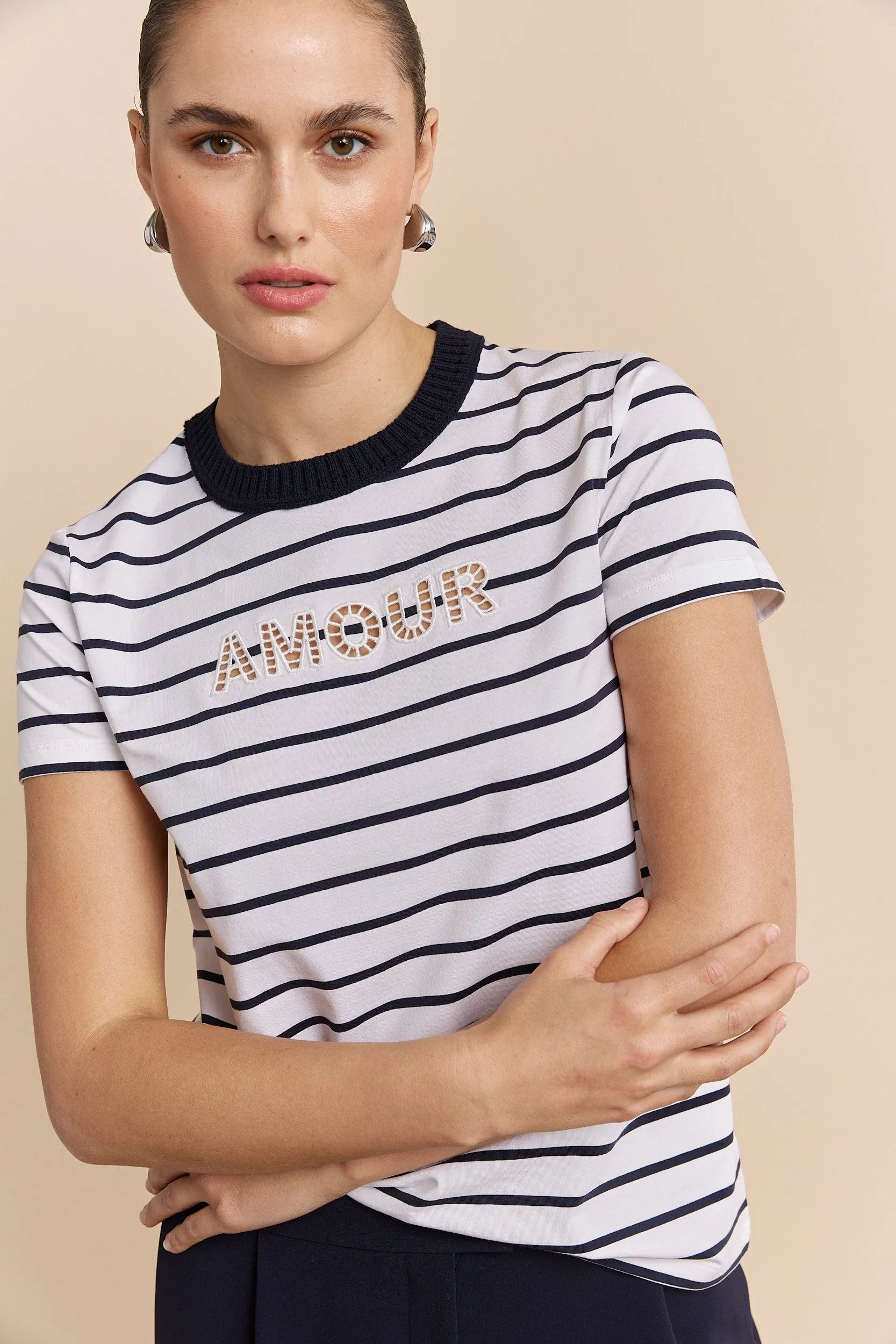 Regular fit embroided t-shirt sold by Tristan Style product image thumbnail 2