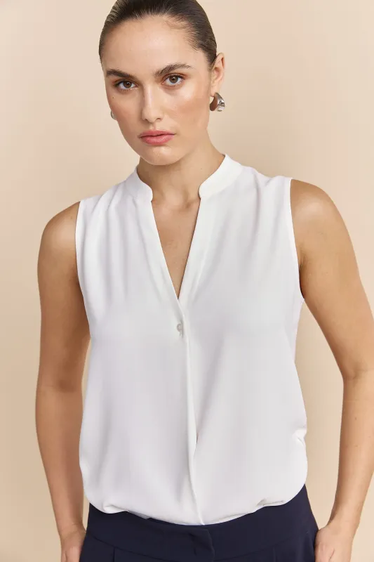 Jersey back sleeveless top sold by Tristan Style