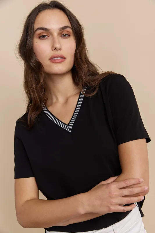 Short-sleeve top with jersey back sold by Tristan Style