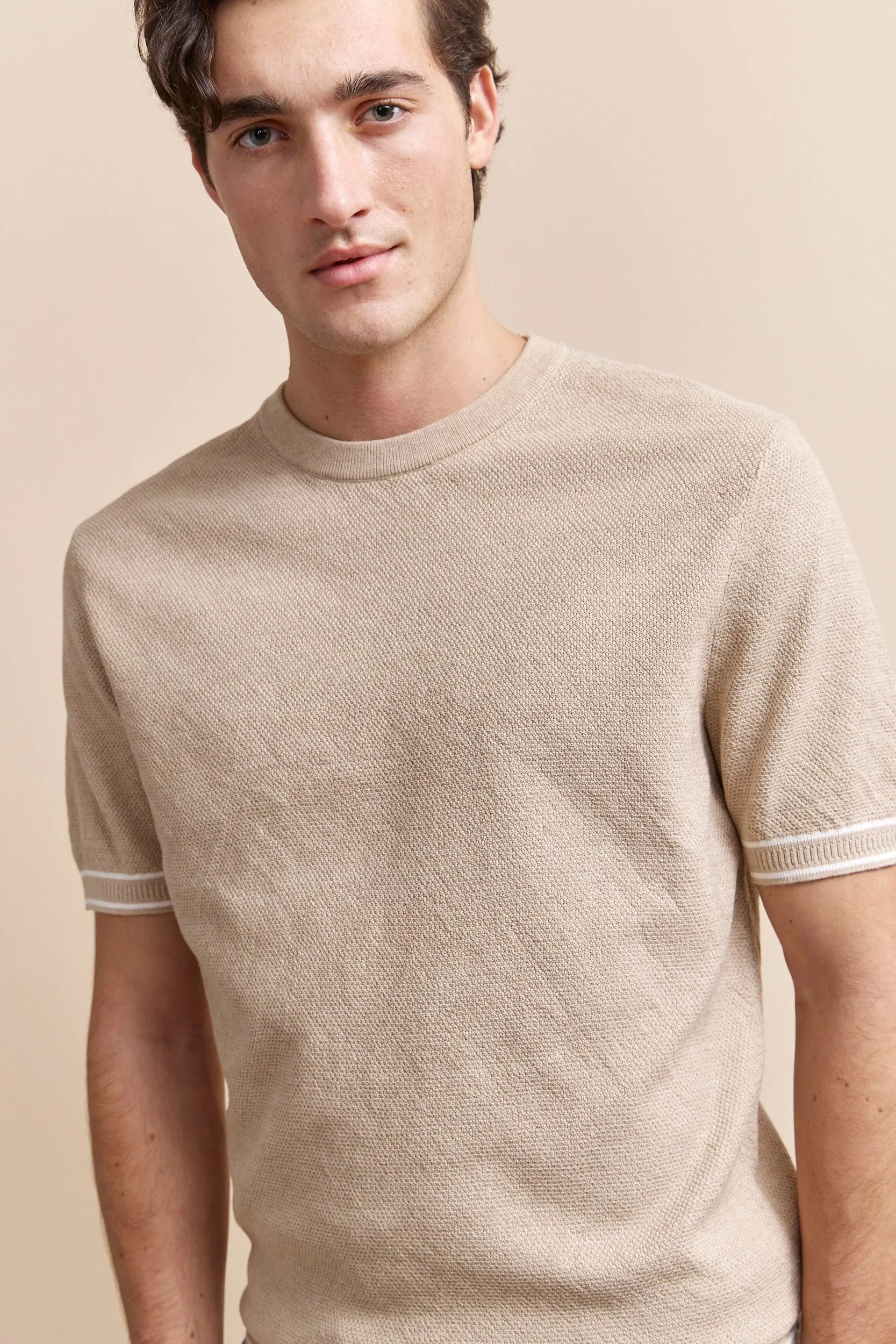Short sleeves textured sweater sold by Tristan Style product image thumbnail 4