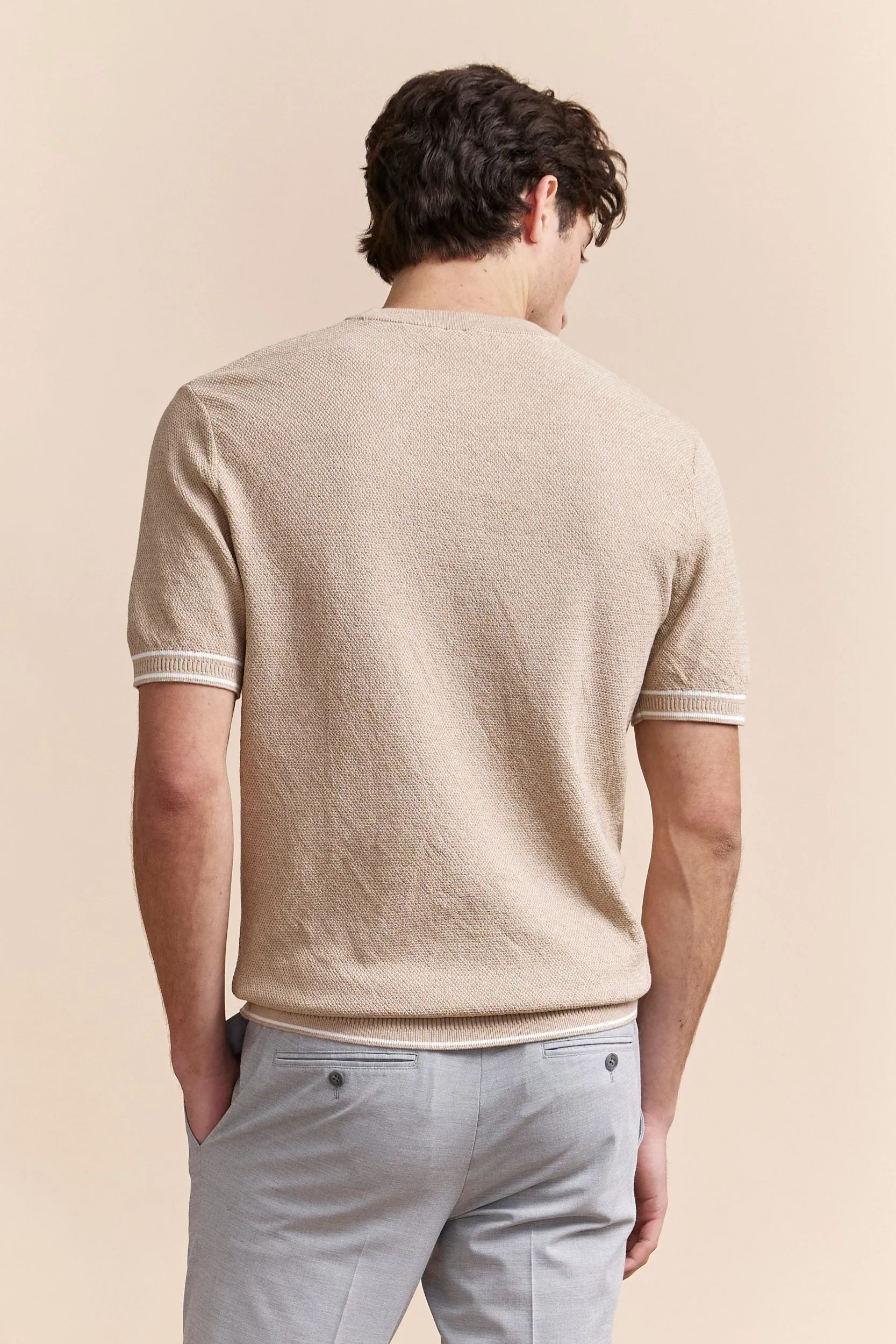 Short sleeves textured sweater sold by Tristan Style product image thumbnail 3
