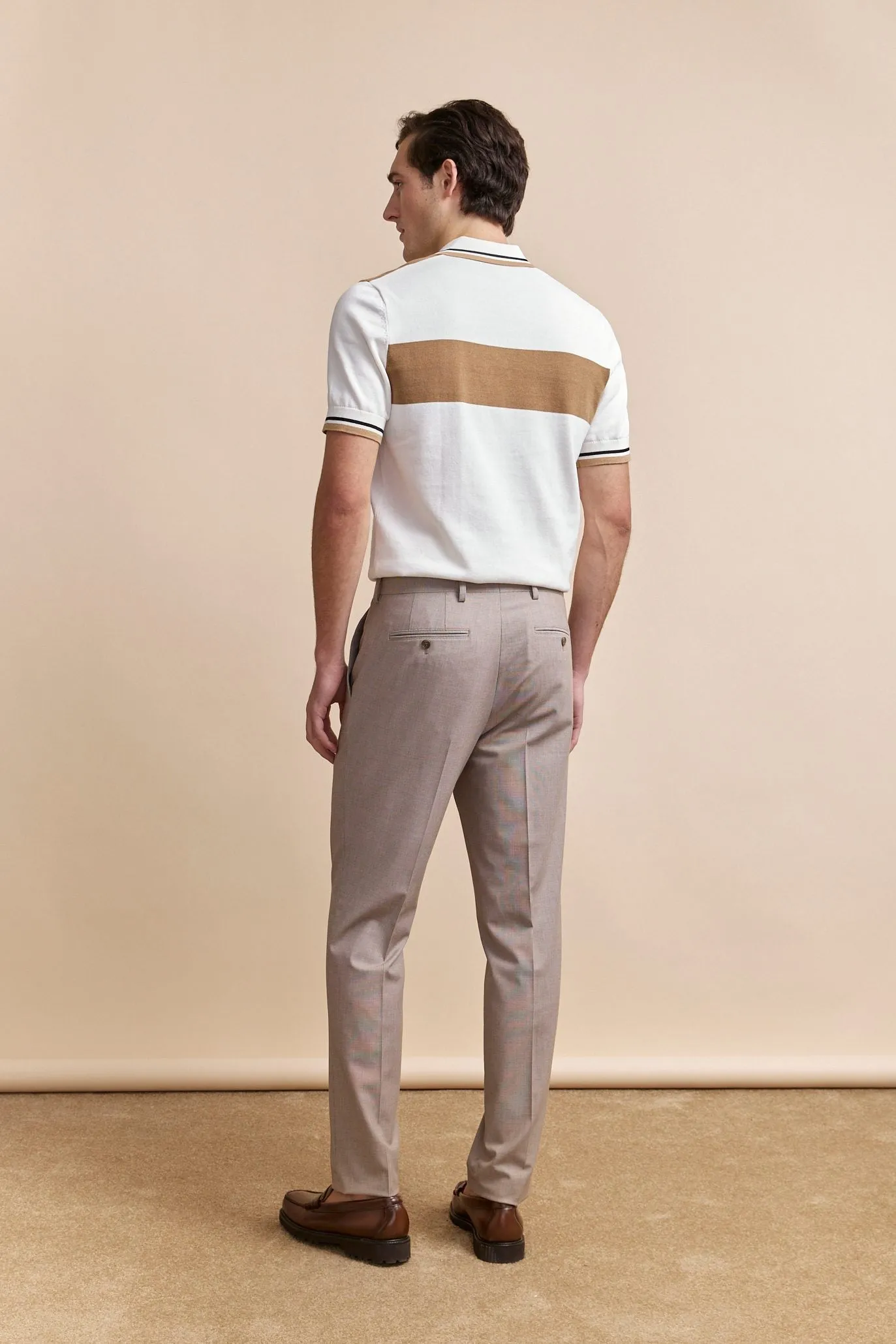 Color block knitted polo sold by Tristan Style product image thumbnail 2