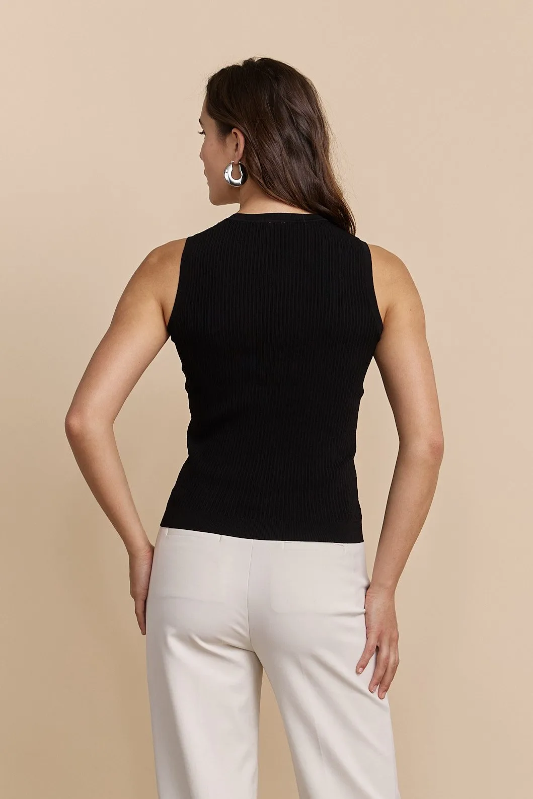 Crew neck sleeveless sweater sold by Tristan Style product image thumbnail 3