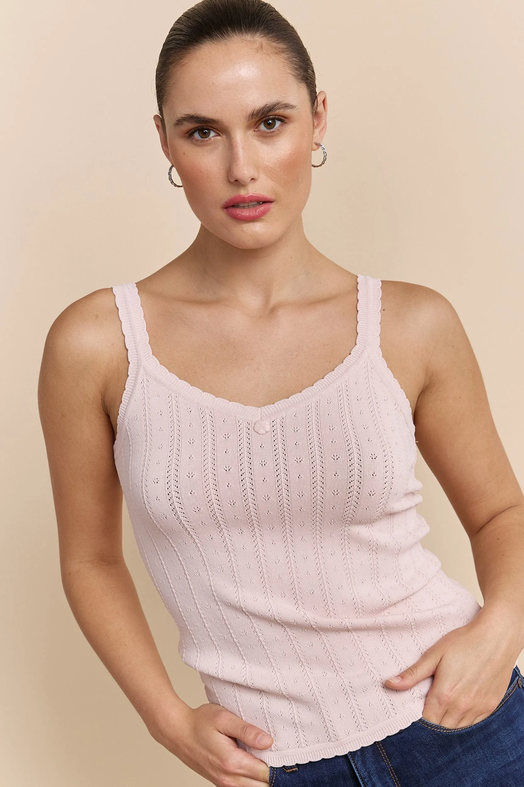 Pointelle knit cami sold by Tristan Style product image thumbnail 4