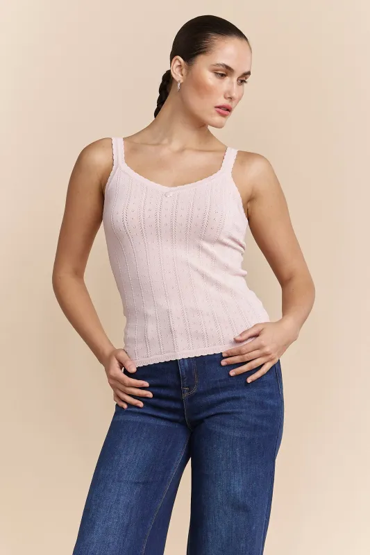 Pointelle knit cami sold by Tristan Style
