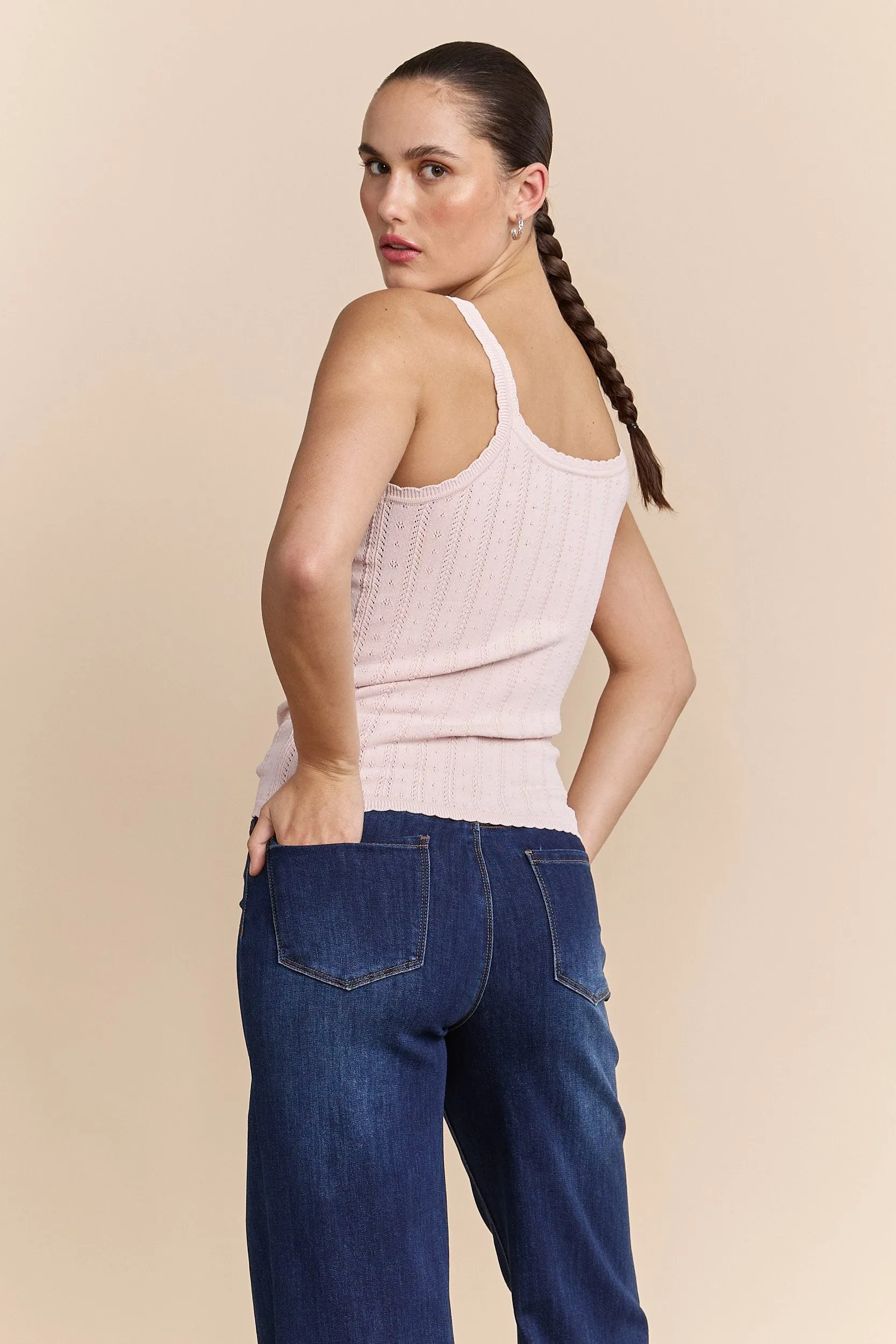 Pointelle knit cami sold by Tristan Style product image thumbnail 3