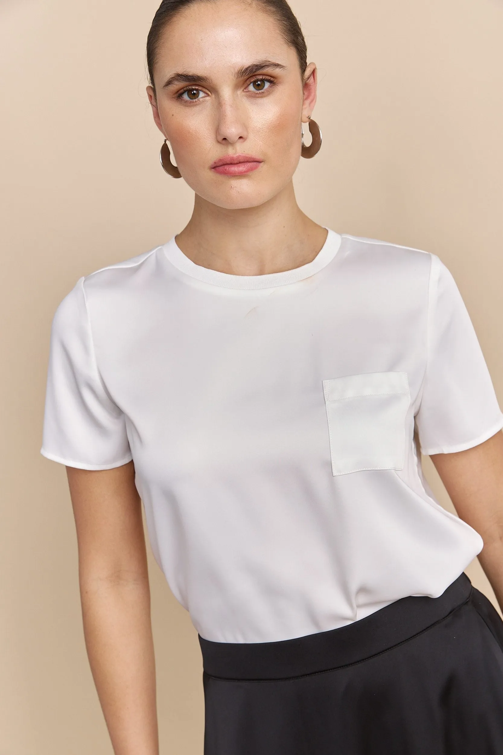 Satin short sleeves top sold by Tristan Style product image thumbnail 5