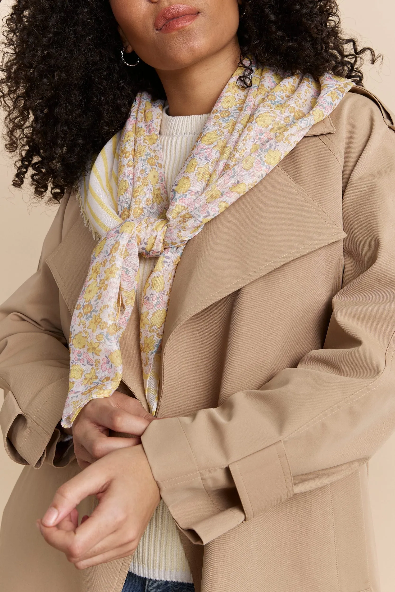 Flower printed scarf sold by Tristan Style product image thumbnail 2