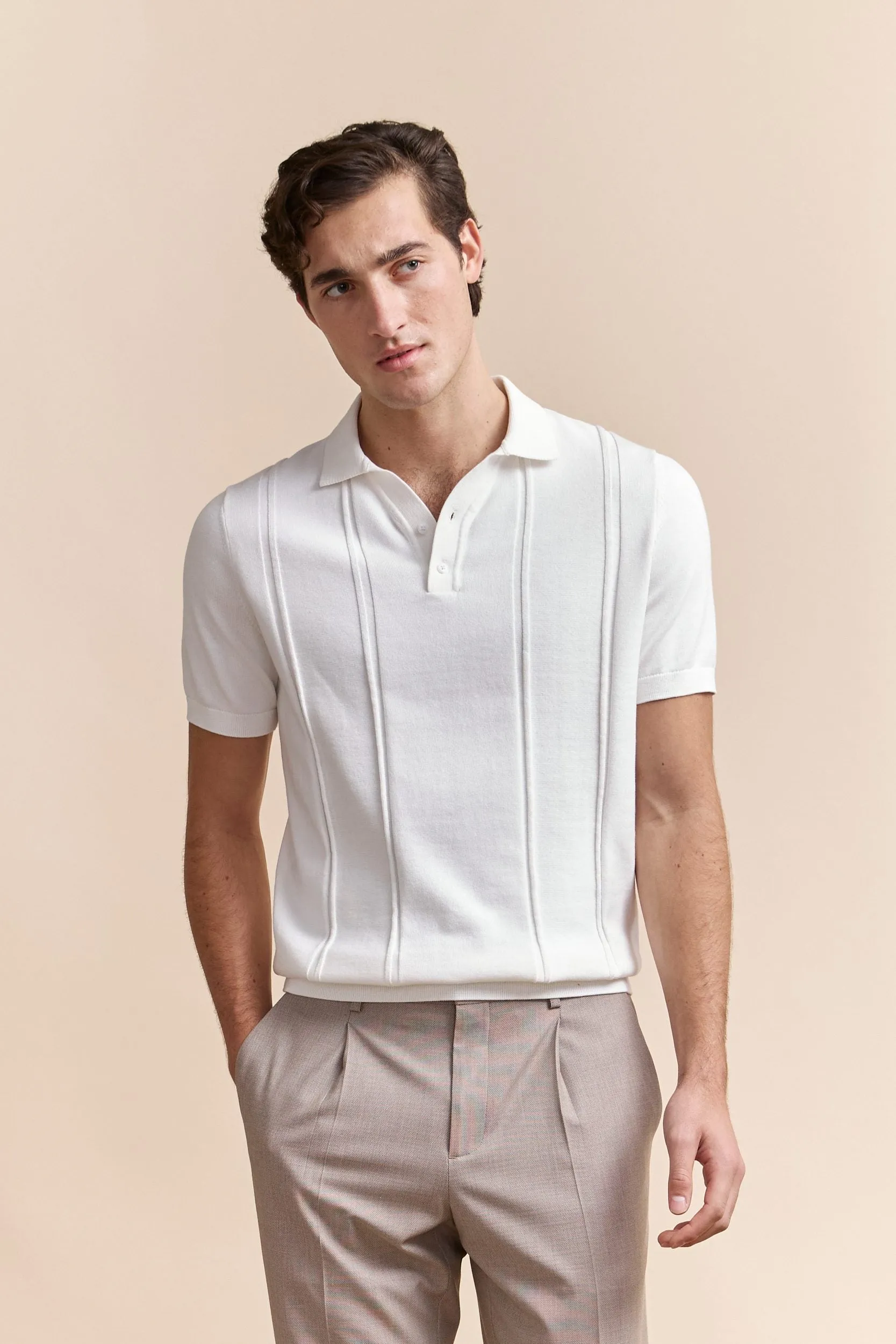 Textured vertical stripes polo sold by Tristan Style product image thumbnail 2