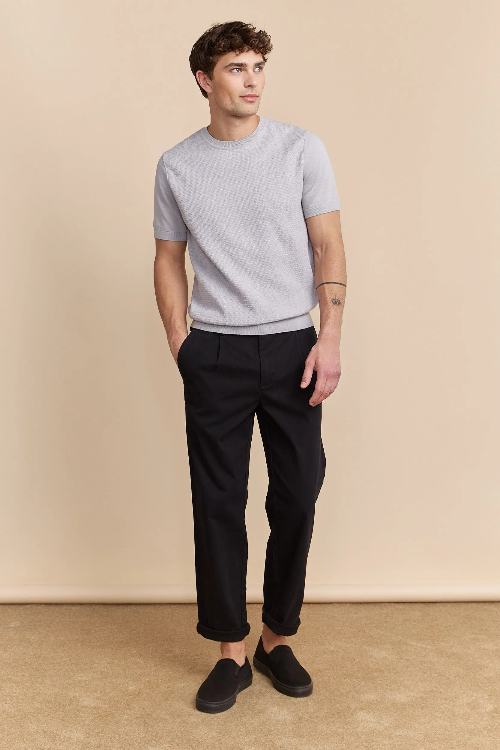 Two tone pointelle knit sweater sold by Tristan Style product image thumbnail 5