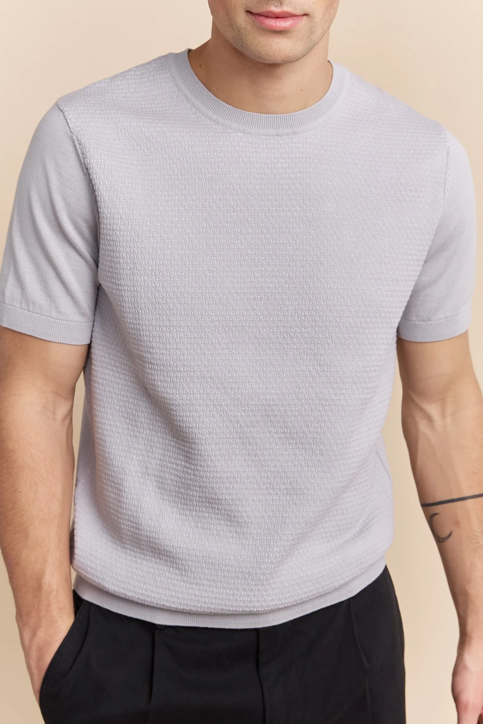 Two tone pointelle knit sweater sold by Tristan Style product image thumbnail 4