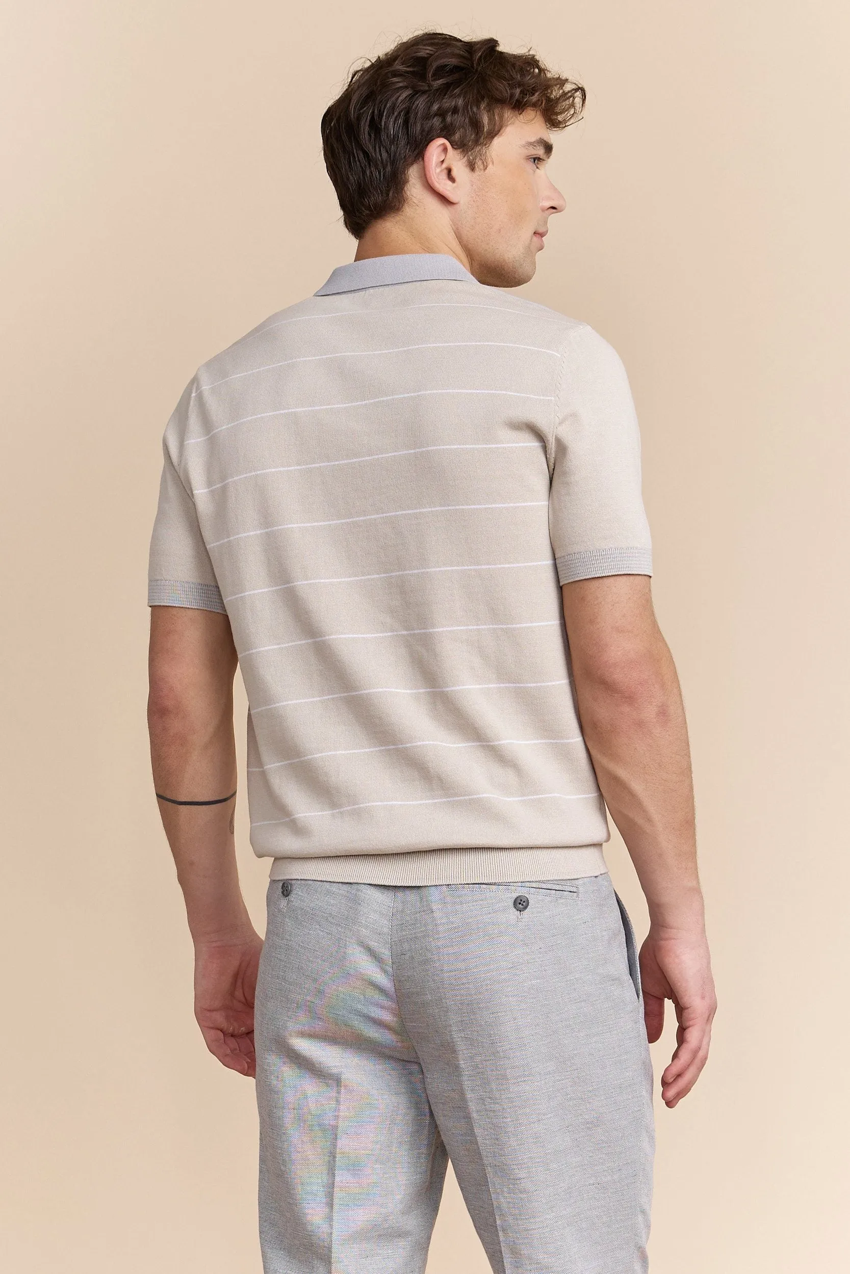 Stripes blocking knitted polo sold by Tristan Style product image thumbnail 5