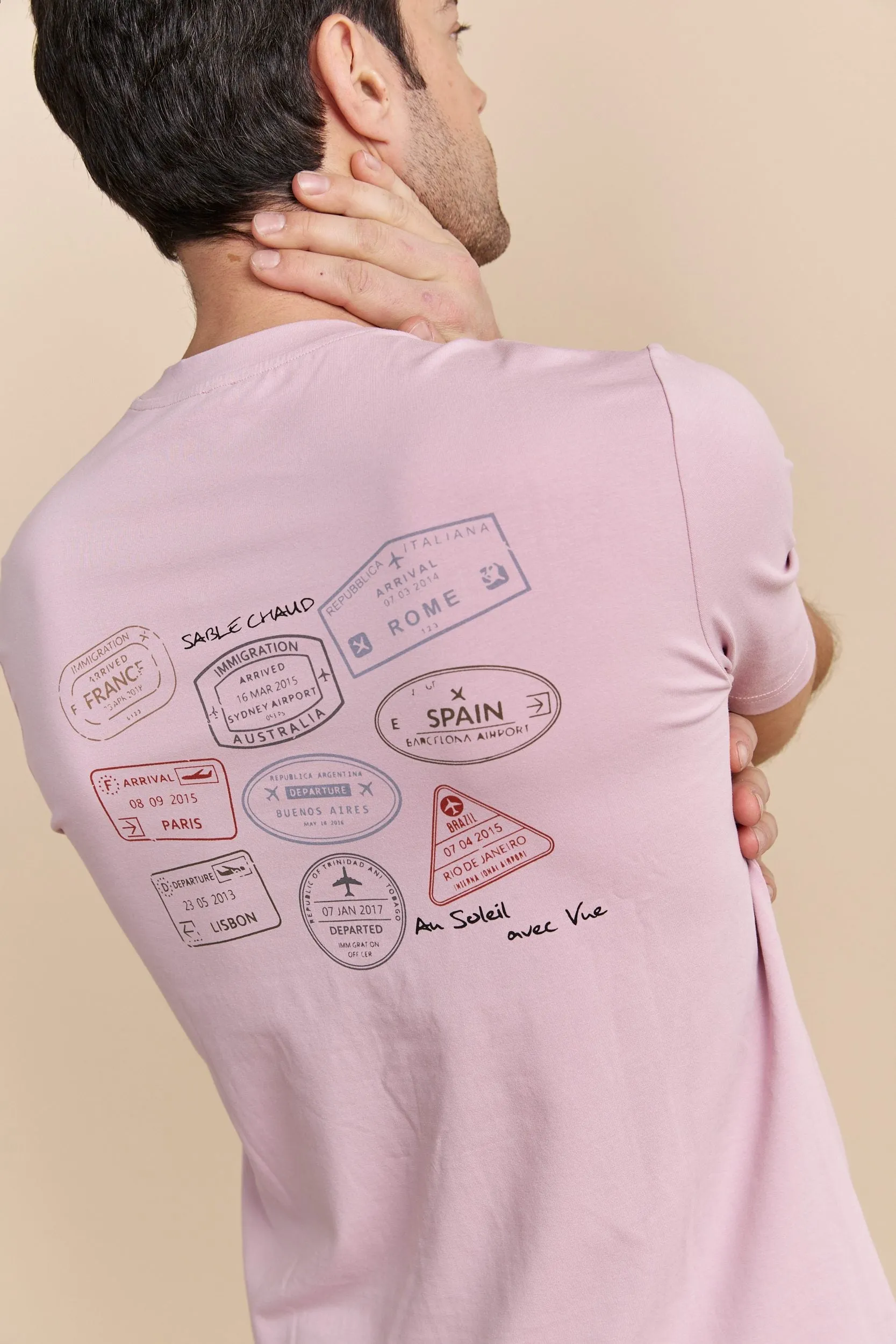 Stamps graphic print T-shirt sold by Tristan Style product image thumbnail 3