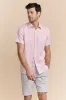 Semi-fitted short sleeve linen shirt sold by Tristan Style