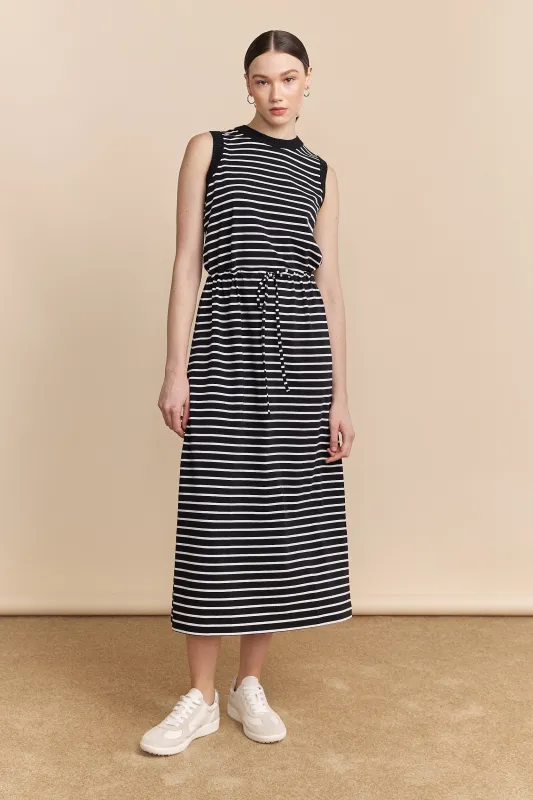 Striped jersey maxi dress sold by Tristan Style